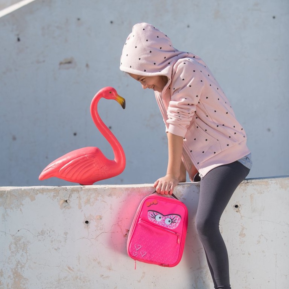 NWT • ZIPIT Pink Talking Monstar Insulated Kids Lunch Bag Box Hearts